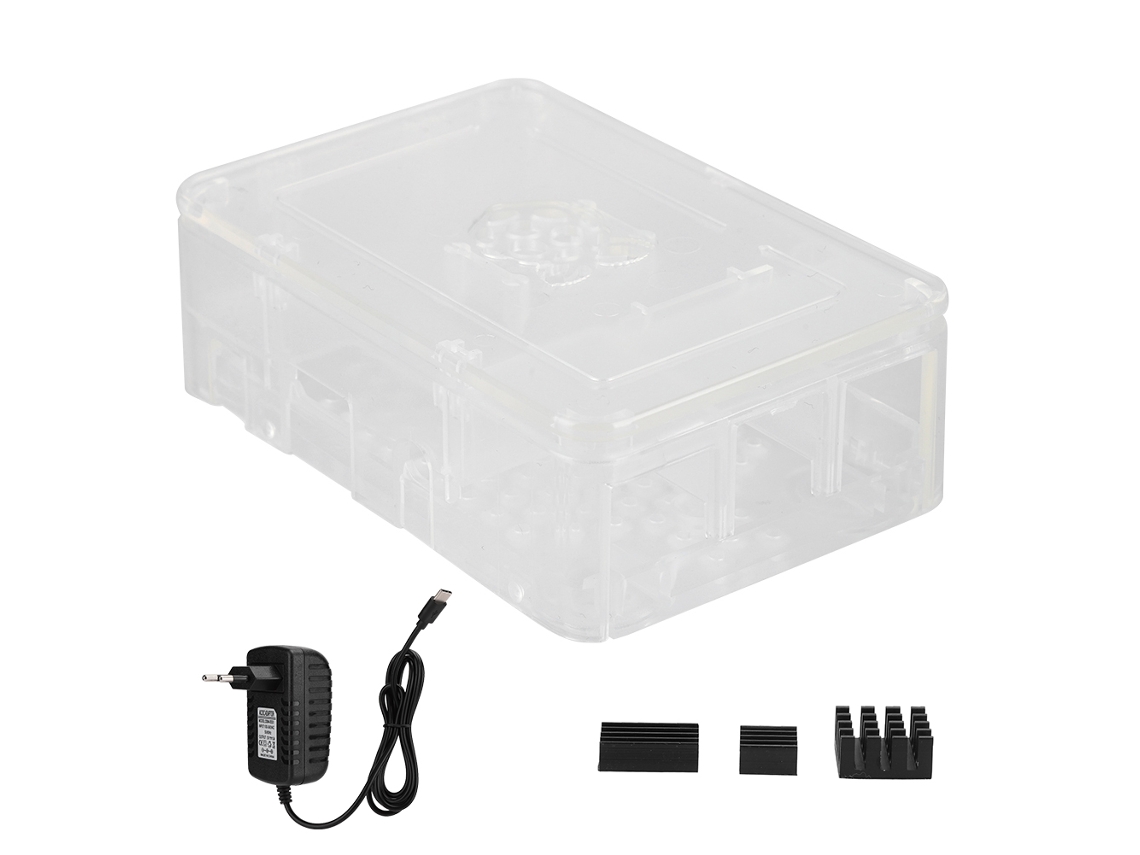 Capa Para Raspberry Pi 4 Com Dissipação De Calor E Adaptação De Energia, Em Abs.