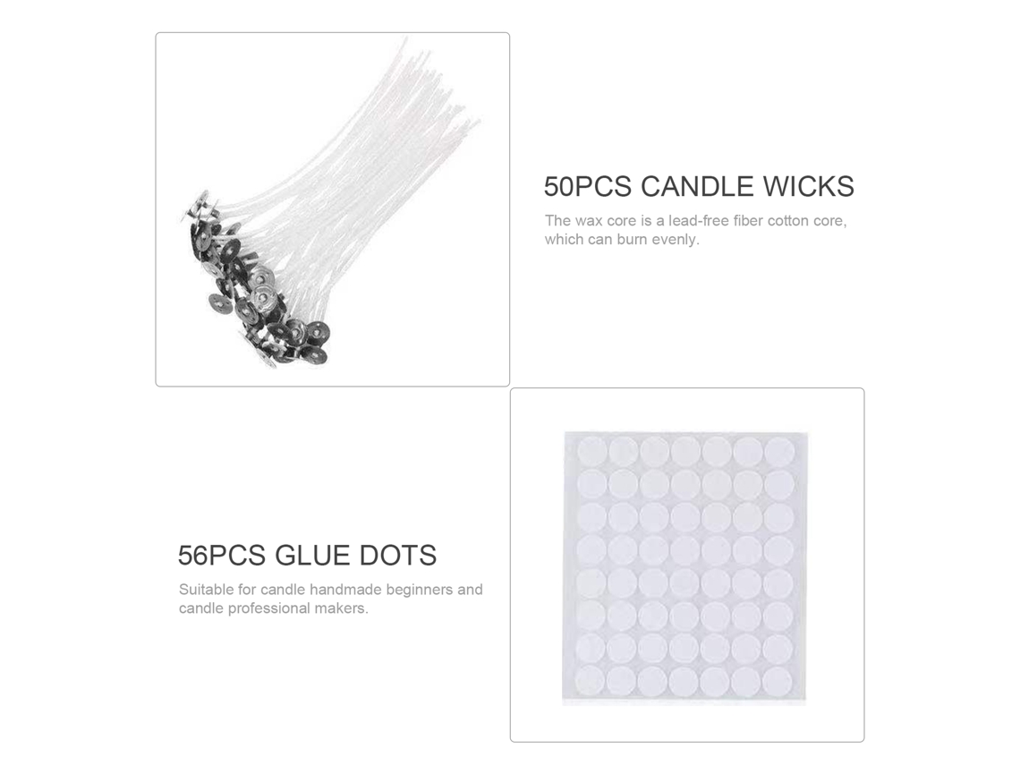 Kit para Velas de Cera de Abelha com 50 Pavios e Acessórios LAXISCREED
