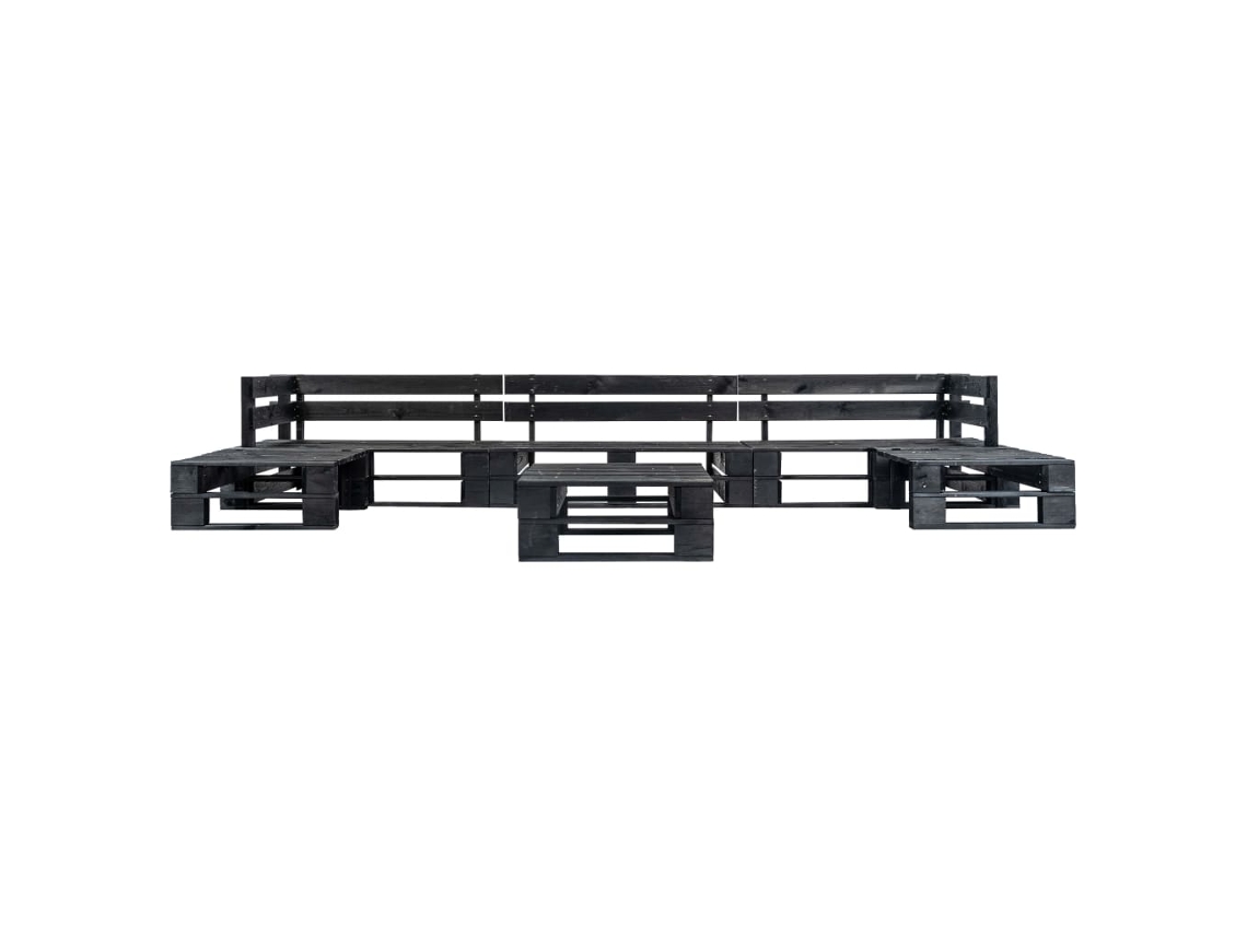 Maison Exclusive - Sofás De Paletes Para Jardim 6 Pcs Madeira Preto