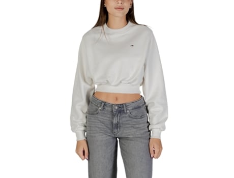 Sweatshirt De Mulher Tommy Hilfiger Jeans Tjw Crp Flag Crew Sour Algodão Branco (l)