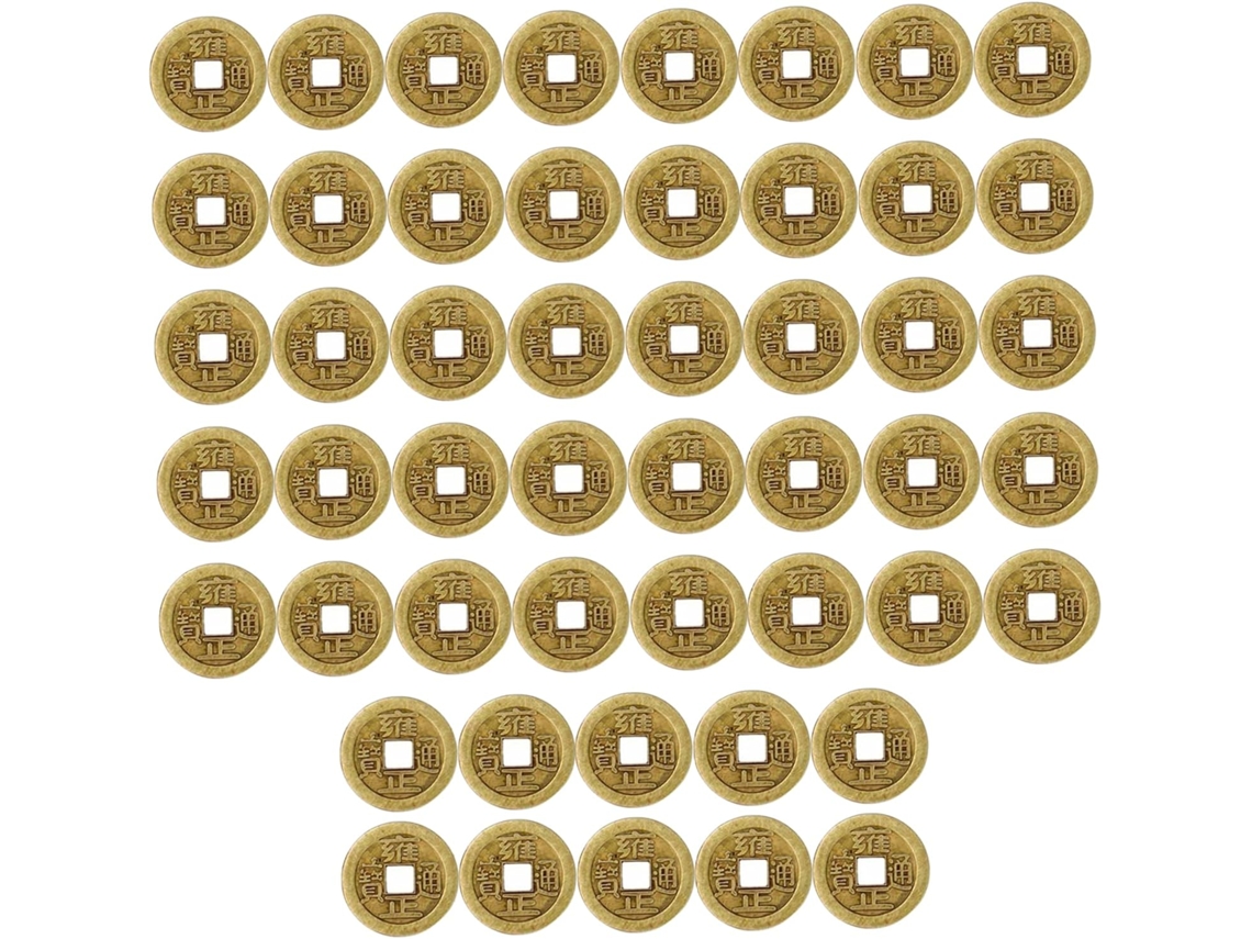 Moeda Feng Shui, 50 Unidades De Moeda Chinesa Feng Shui, 1 Pouce Imitação De Decoração Metálica Aien,