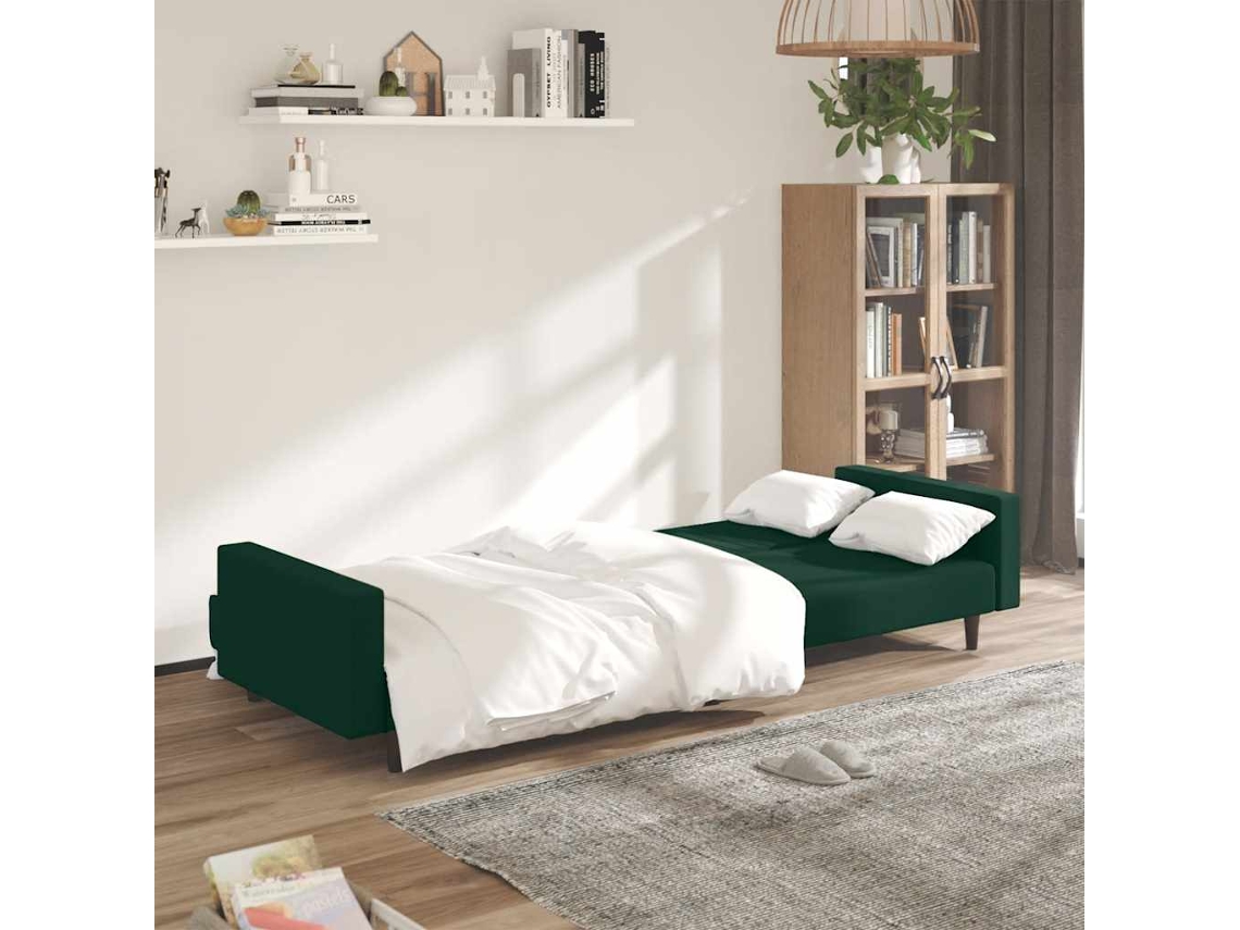 Sofá cama de 2 Lugares Veludo Verde escuro SYFAX