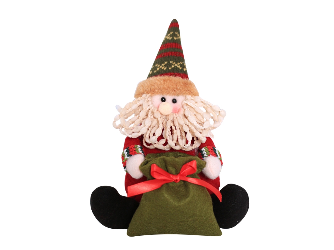 Laxiscreed Boneco De Natal Santa Claus Com Saco De Doces Para Mesa E Presente Natalício