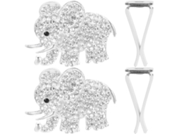 Clips De Ventilação Para Carro Silver Elephant Em Liga Metálica E Cristal.