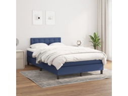 Cama Com Molas/colchão 120x200 Cm Tecido Azul