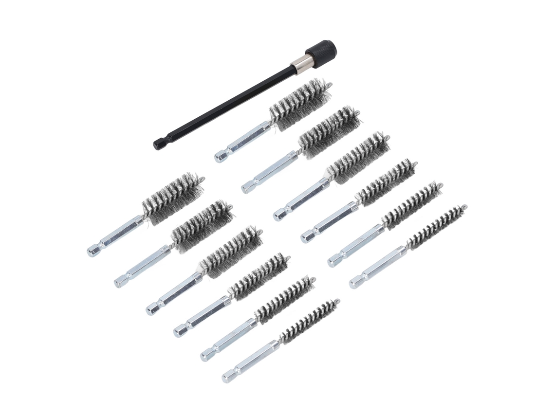 Conjunto De 13 Escovas Laxiscreed Com Diâmetro Interno Para Limpeza Com Broca E Haste Extensora