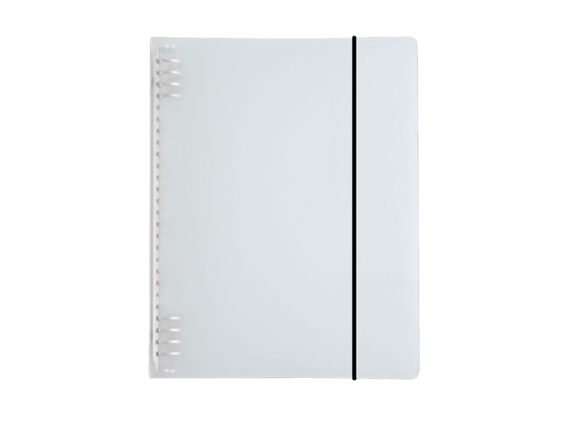 Capa De Pasta Plástica Transparente Branca Desmontável B5 8 Furos (217x275mm)