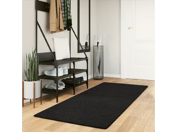 Vidaxl Tapete Pelo Curto Macio E Lavável Huarte 80x200 Cm Preto