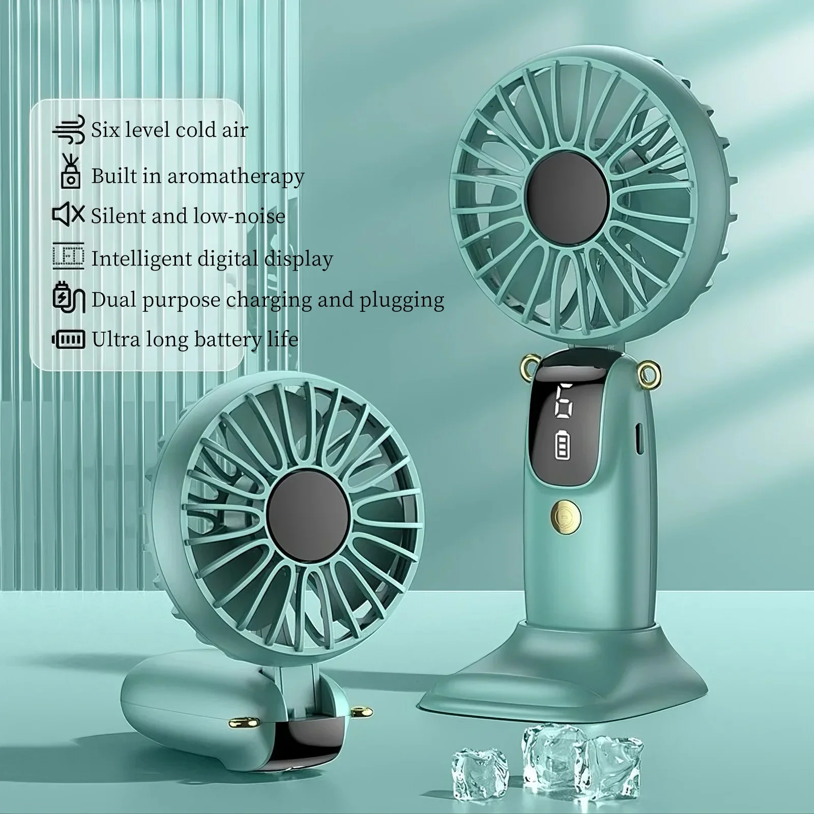 Mini Ventilador Portátil/ventilador De Pescoço, Bateria Recarregável Via Usb