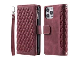Capa Pega Inch Para Iphone 12 Pro Max Pele Sintética Vermelho