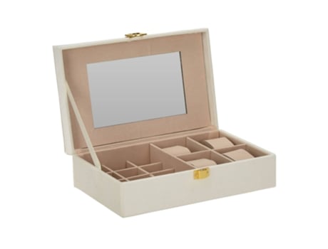 WELL HOME - Guarda-joias com espelho Branco 25x16x7cm