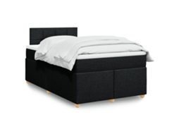 Vidaxl Cama Com Molas/colchão 120x200 Cm Tecido Preto
