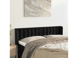Vidaxl Cabeceira De Cama C/ Abas Tecido 147x16x78/88 Cm Preto