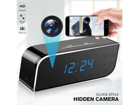 Mini câmera espiã 720P WiFi despertador babá câmera de vigilância câmera escondida em casa ou escritório P16668 CHANGM