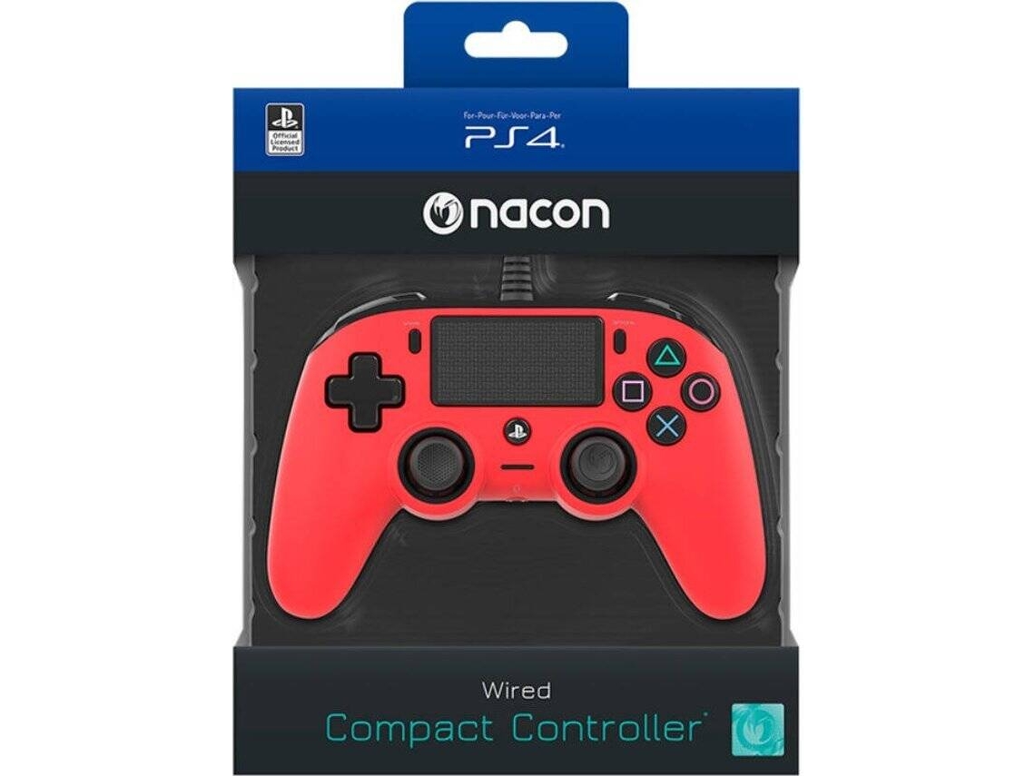 Comando PS4 NACON Compact Vermelho