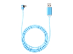 Cabo de carga magnético portátil de 1m com luz, para iOS, azul