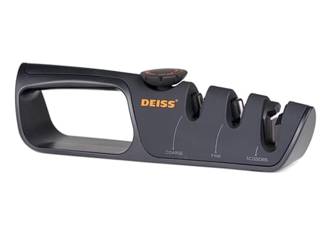 Afiador de Facas DEISS Pro com Botão de Ângulo Ajustável para Facas de Cozinha de Tesouras de Bolso