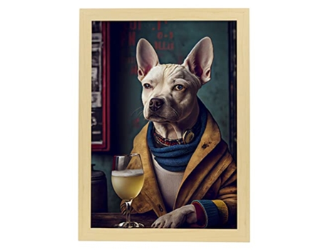 NACNIC Dinâmica Valhund Plate Em Estilo Fotográfico De Cores Ilustrações Engraçadas Realistas De Animais Com Roupas Humanas A3 Madeira De Madeira