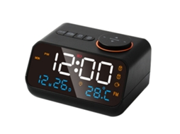 KOFIHETY Rádio Relógio Multifuncional Com Led, Fm, Música, Timer E Recarregável Para Casa