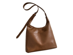 Bolsa Transversal Vintage Casual de Couro Pu Soft com Alça Ajustável Grande Capacidade Marrom Claro