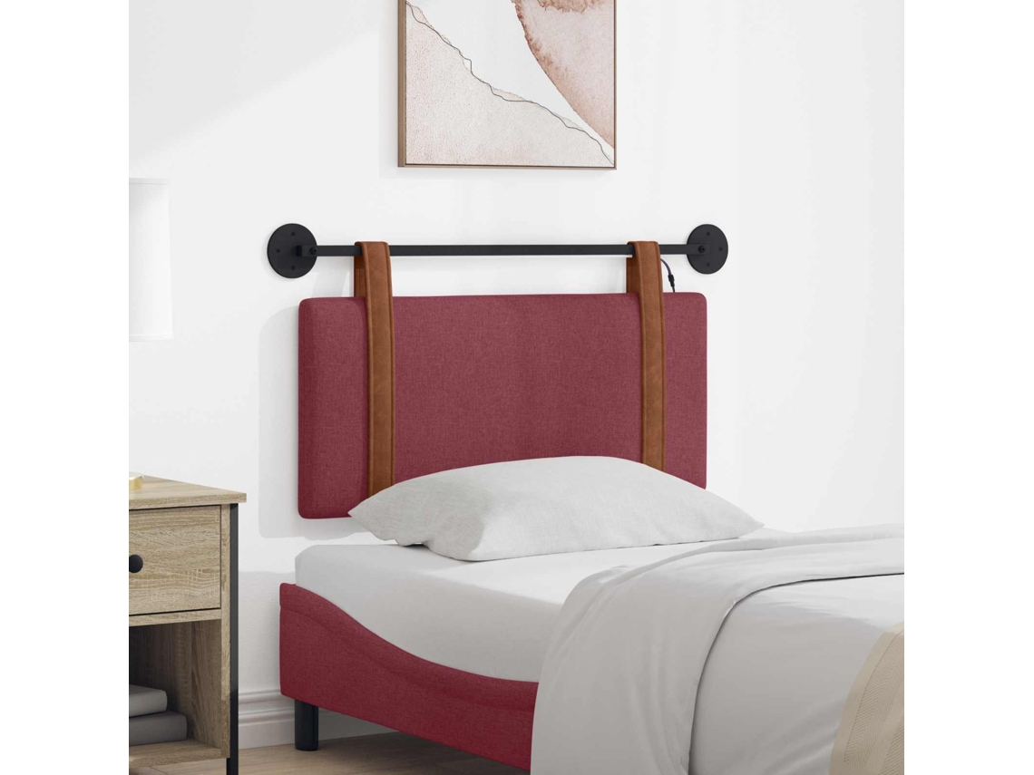 Vidaxl Cabeceira Suspensa Com Luz Led Vinho Vermelho Pu Antigo