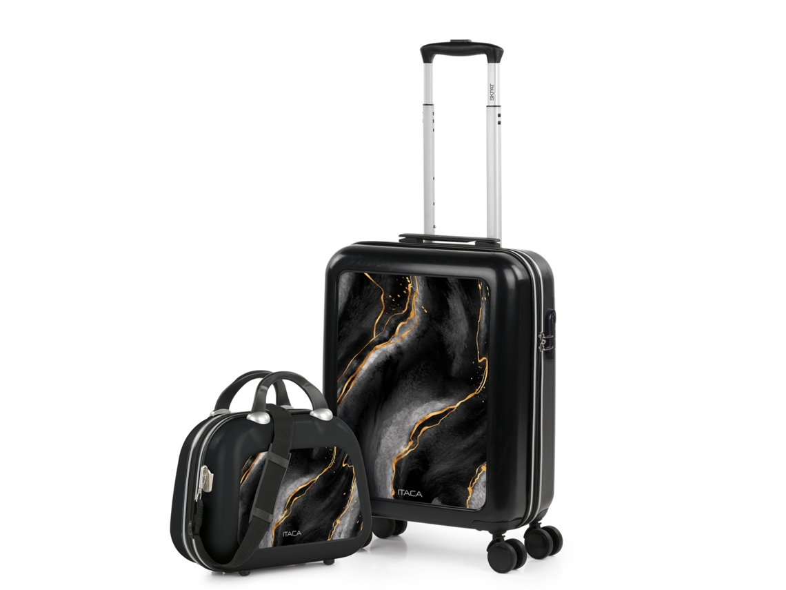 Conjunto de Malas ITACA Personalizadas Pc ITACA Lava-Negra de Base Preta 40X55X20 Cm 63L