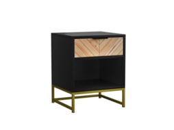 Mesa de Cabeceira Moderna com Gaveta e Prateleira Aberta (43x40x55 cm) ORBITRA COMMERCE