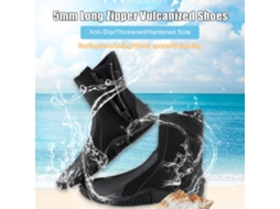 Botas de Mergulho Neoprene Anti derrapante 5mm com Zíper Lateral