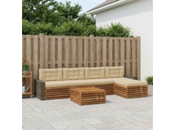 Vidaxl Conjunto De Sofás Para Exterior 6 Pcs Natural E Bege