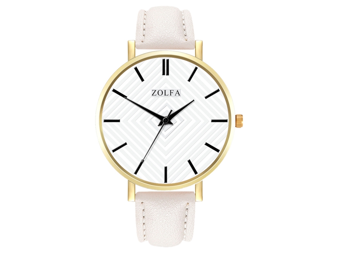 Relógio de Pulso Casal de Quartzo com Pulseira de Pu Estilo Casual Branco