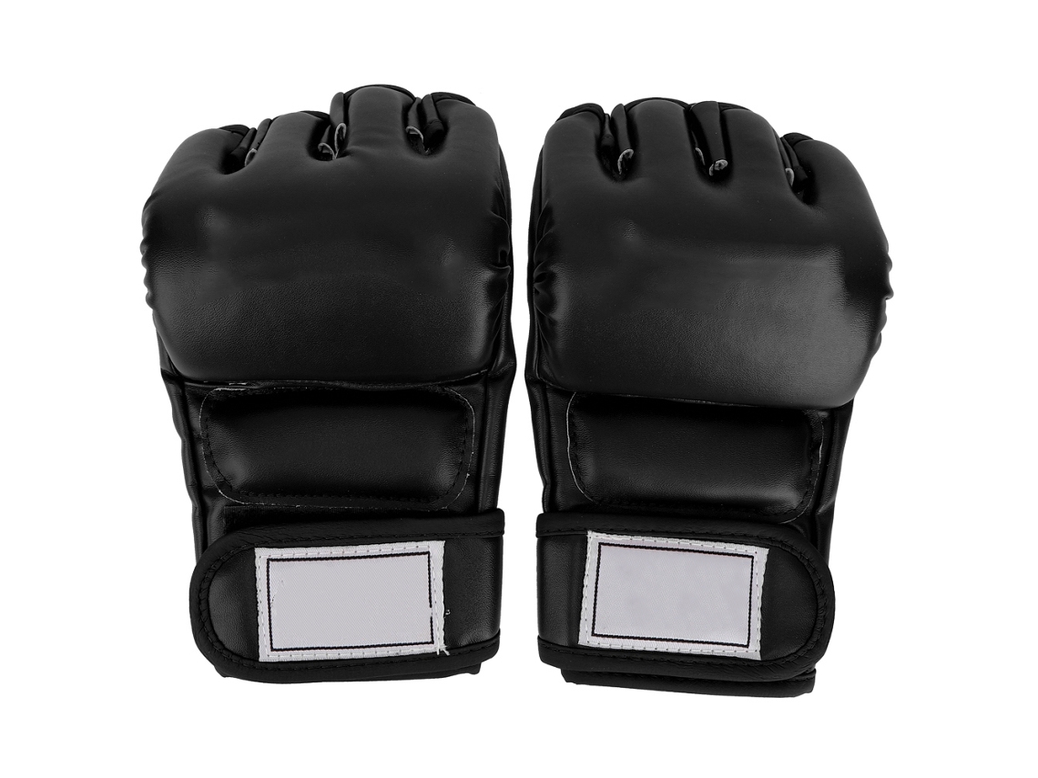 Luvas De Boxe Com Meio Dedo Para Homem Treinamento Kickboxing Sanda Muay Thai Preto