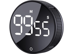 Temporizador De Cozinha Digital Com Visor Led Para Cozinhar, Assar, Treinar, Ensinar Crianças E Idosos, Fácil De Usar, Preto