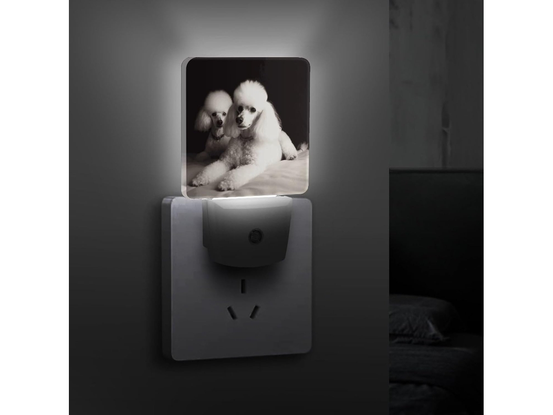 Luz Noturna Poodle Francês, De Tomada, Com Sensor Crepuscular, Quarto Eficiente E Decorativo, Banheiro