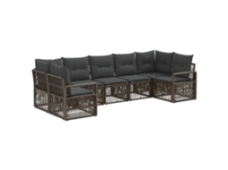 Maison Exclusive - Conjunto De Sofá De Jardim 7 Unid. 7-número De Lugares Cinzento
