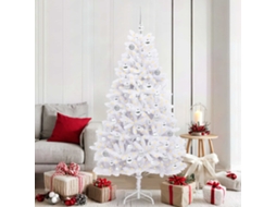 Vidaxl Árvore De Natal Articulada Artificial Branco 180 Cm Pvc E Aço