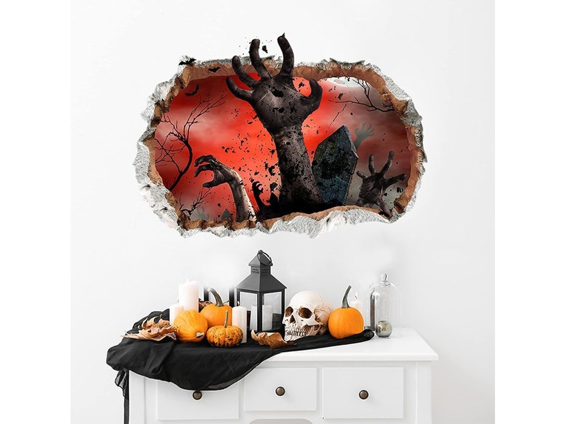 2026 adhesivos de Parede para Halloween Linjou, Decalques 3d Assustadores Removíveis para Quarto e Lar