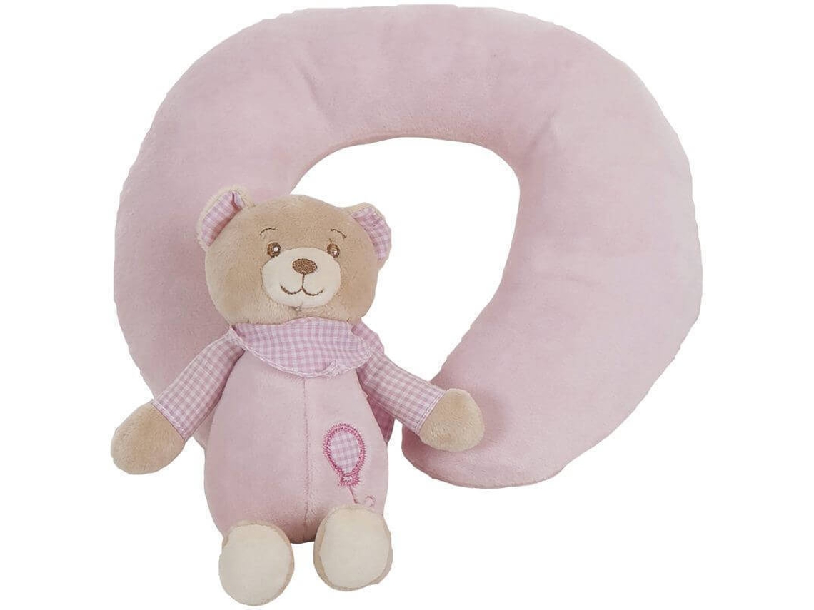 Peluche DISFRAZZES Urso com Almofada Lulú (Rosa - 20 x 24 cm)