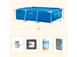 Piscina com Estrutura Retangular 220x150x60 Cm 5 peças Scb125 INTEX