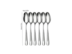 Conjunto de Talheres Silver Star Diamond em Aço Inoxidável Faca, Garfo e Colher MDUG (6 Colheres)