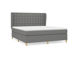 Box Spring Bed, Box Spring Beds Vidaxl Cinzeto Tecido (160 X 200 Cm)