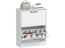 Prateleira de 2 Portas, Ajustável, Mármore, 60x24x80 Cm Branco S/MARCA