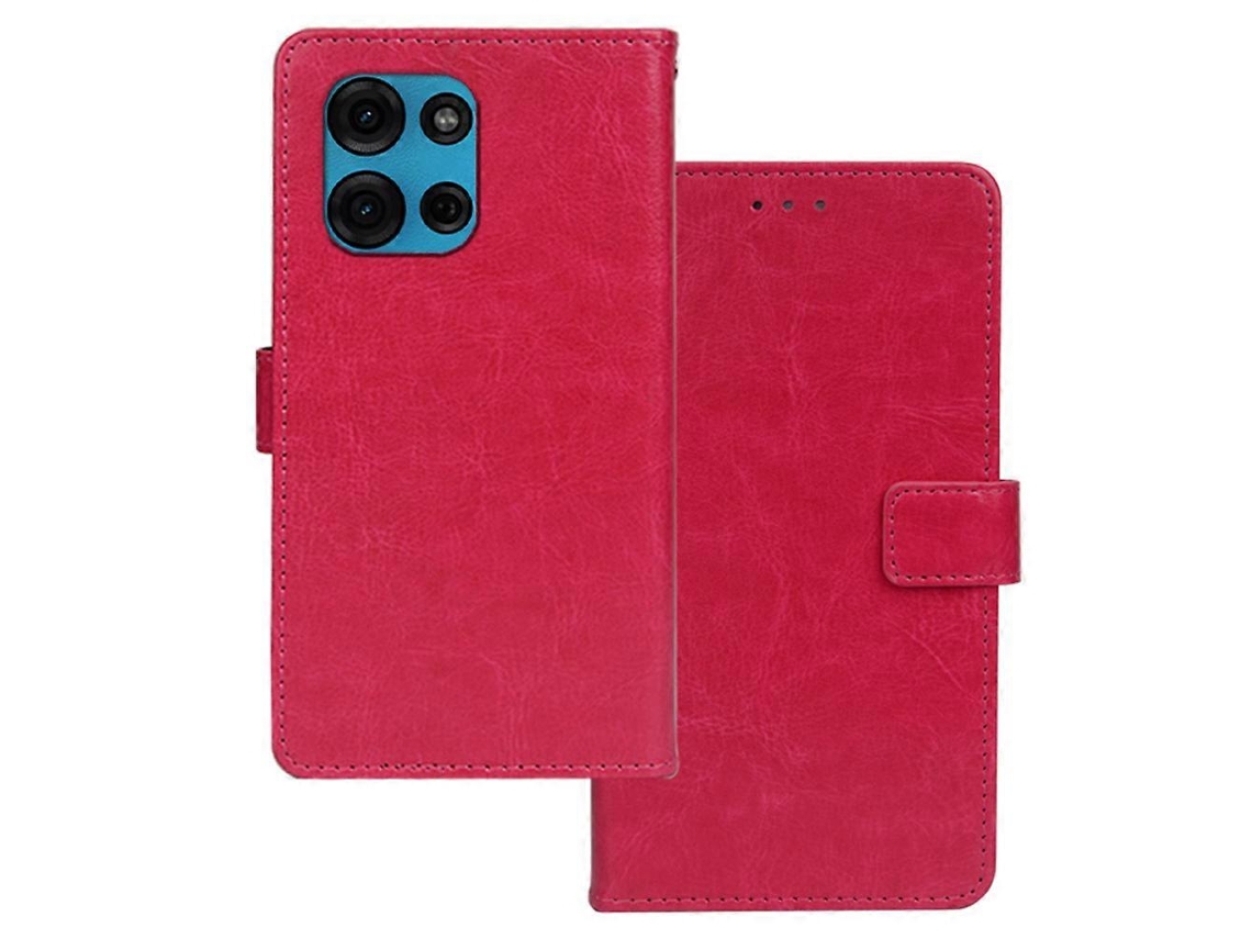 Capa Para Motorola Moto G75 5g Com Compartimentos Para Cartão, Em Couro Pu Com Textura Crazy Horse
