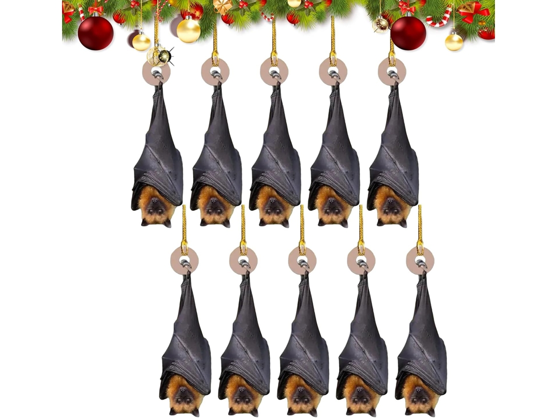 Enfeite De Natal Em Formato De Morcego, Decoração 2d Para Pendurar |