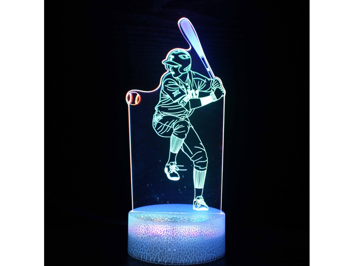 Luz da Noite de Beisebol, 16 Cores Que Mudam com Controle Remoto 3d Noturna Visual Estéreo DIGITALLAB
