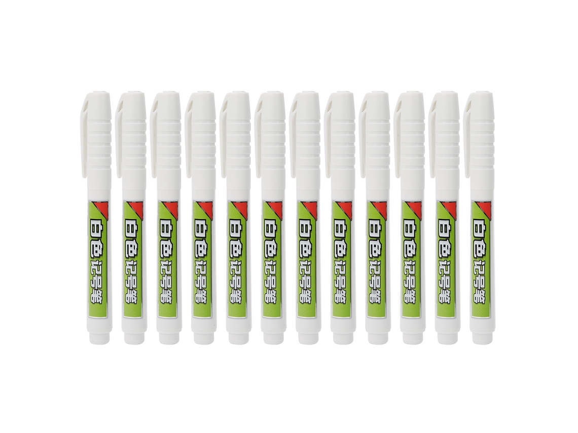 12pcs Rotulador De Pintura Blanco Rotulador De Aceite Fino Suministros De Oficina Escolar