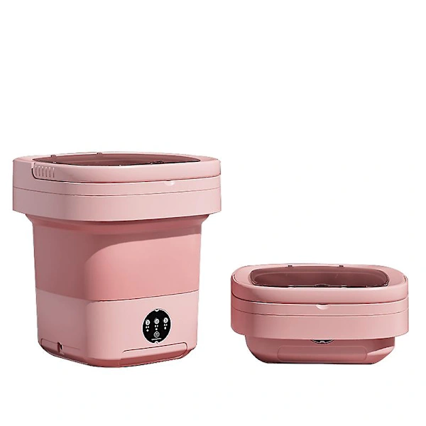Máquina de Lavar Portátil, 11l 2 em 1, Dobrável, com Função de Lavar e Centrifugar, Rosa Fa BRILVIBERA