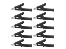 10pcs Grampo Crocodilo Teste 10mm Abertura 10a com Tomada 4mm Kit para Projetos Elétricos e Baterias de Carros