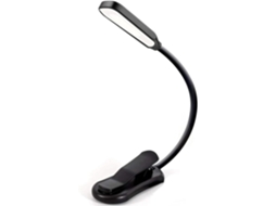 Luminária De Leitura Preta, Recarregável Via Usb, Com 7 Leds, 3 Níveis De Brilho, Luz Branca Quente E Fria, Portátil