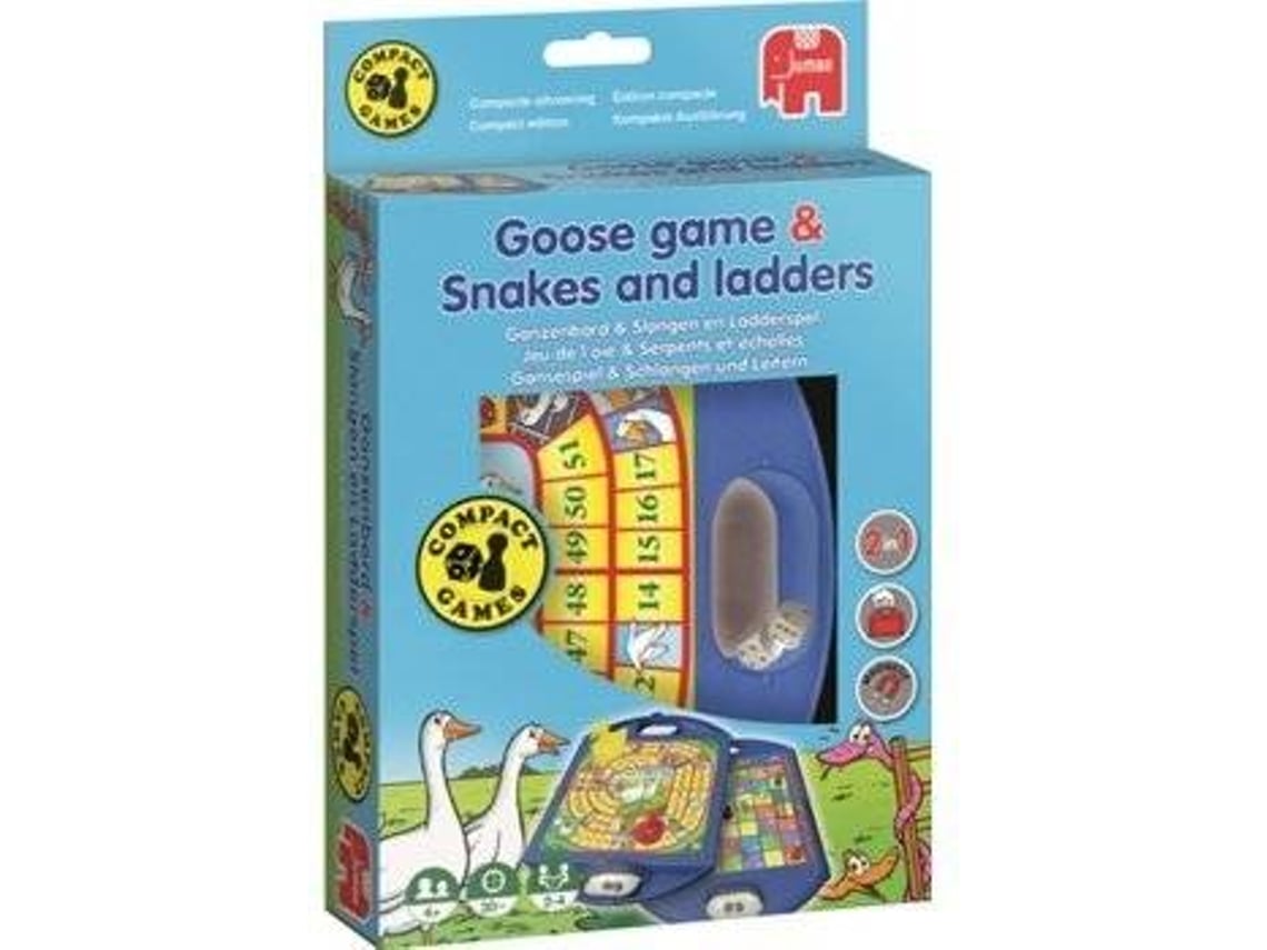 Jogo de Tabuleiro JUMBO Goose Game & Snakes and Ladders Travel