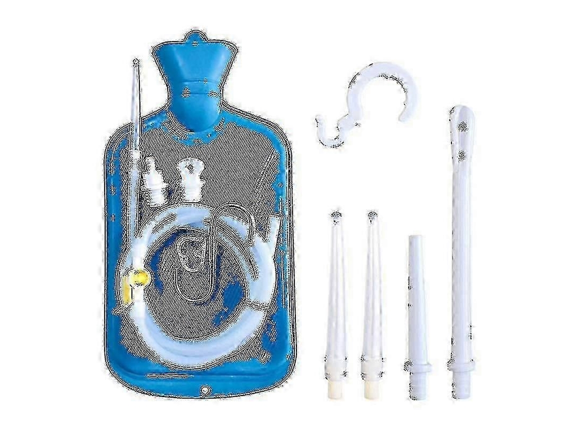 Kit De Enema Caseiro Com Bolsa De 2l, 3 Pontas, Mangueira De Silicone De 60 Polegadas E Controle De Fluxo